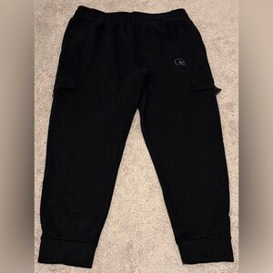 AND1 Men’s Sweatpants Size Large Black Fleece Cargo Joggers Casual Classic